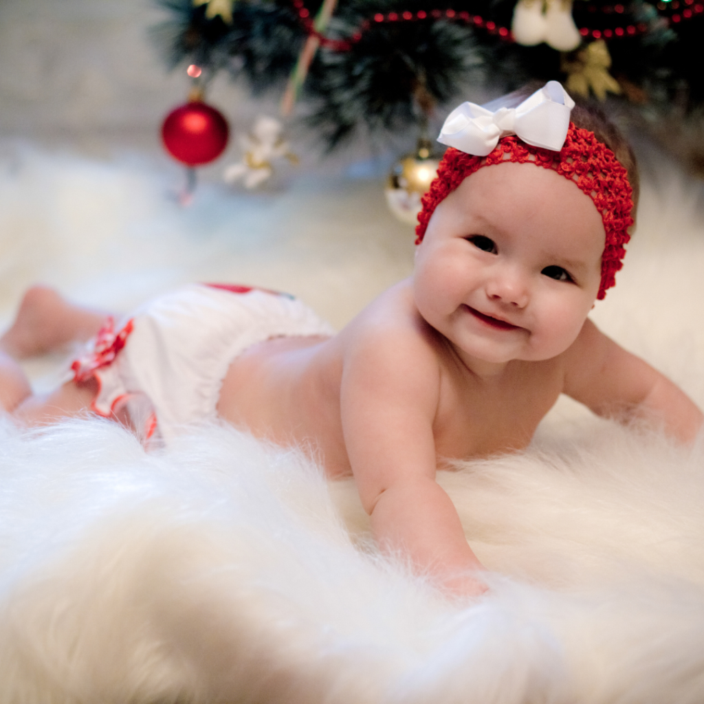 How do you take baby Christmas pictures at home?